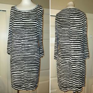 Trina Turk Black and White Striped Dress